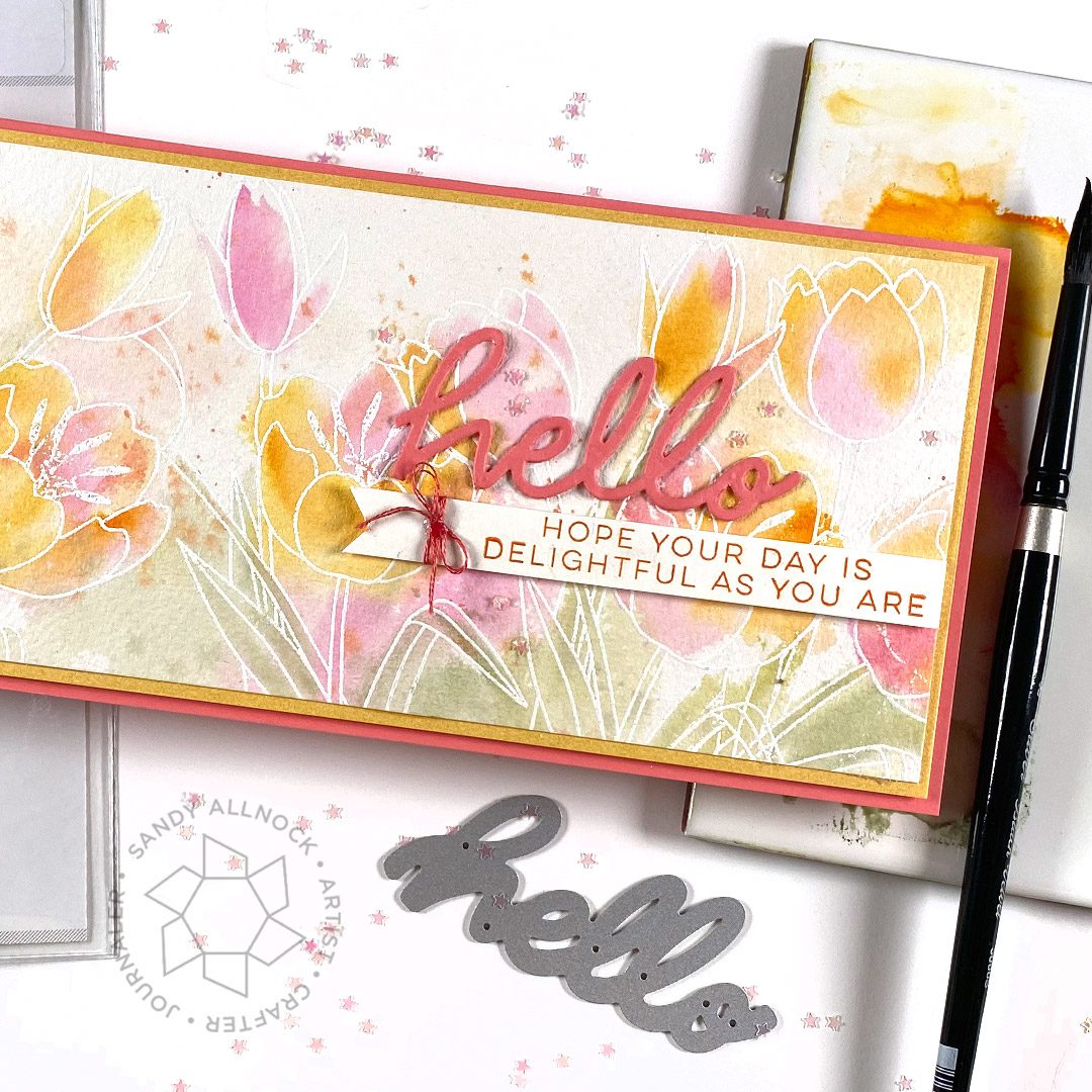Masking - WHILE embossing (plus watercoloring with distress inks ...